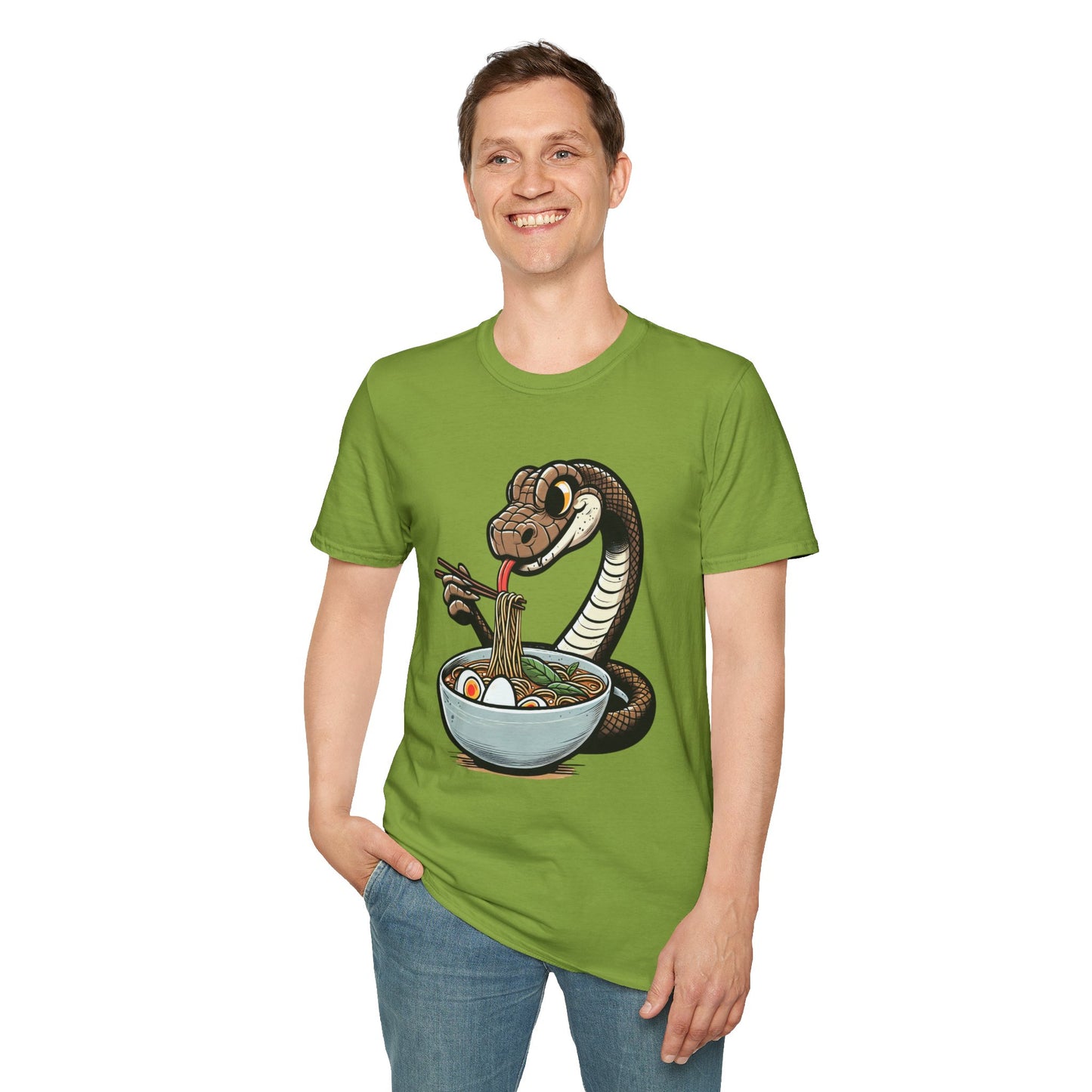 Funny Japanese Anime Snake Eats Ramen King Python T-Shirt