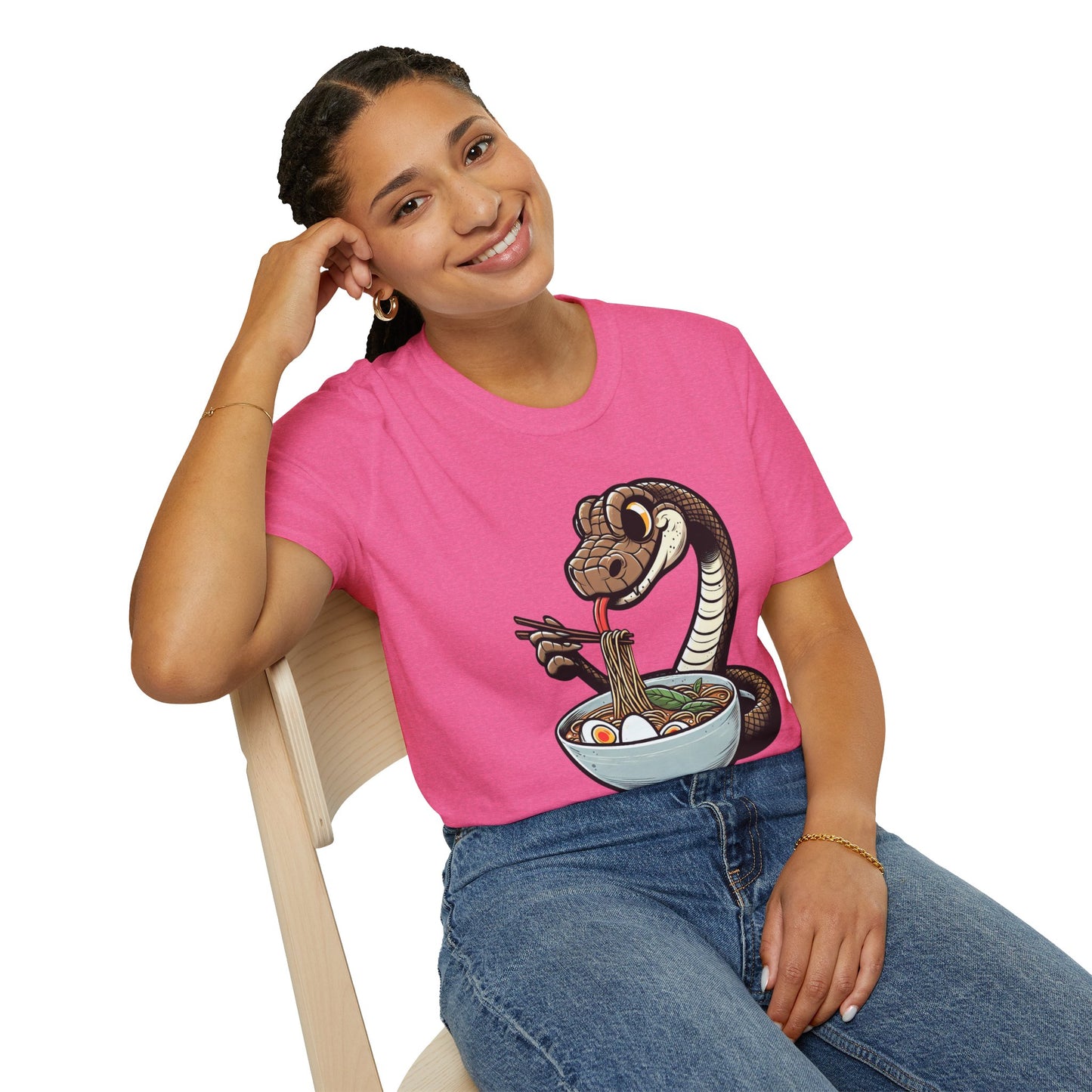 Funny Japanese Anime Snake Eats Ramen King Python T-Shirt