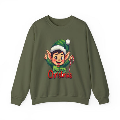 Merry Christmas Elf Crewneck Sweatshirt . Adorable Christmas Elf 3D T-Shirt – Festive Holiday Gift | Merry Christmas All Over Print