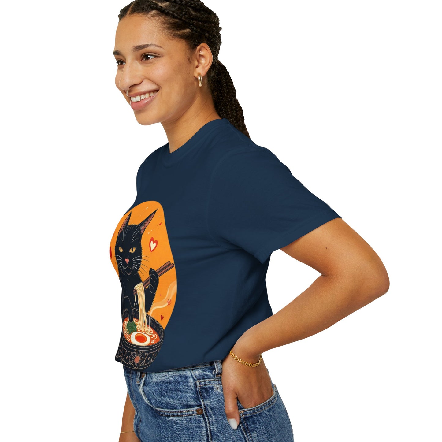 Cute Cat Ramen Lover Unisex T-Shirt | Perfect for Foodies & Cat Lovers Noodle Cat Shirt, Ramen Cat T-Shirt, Foodie Lover Shirts, Black Cat Noodle T-Shirts, Retro Cat Tees, Cat Lover Sweatshirts, Black Cat Tee