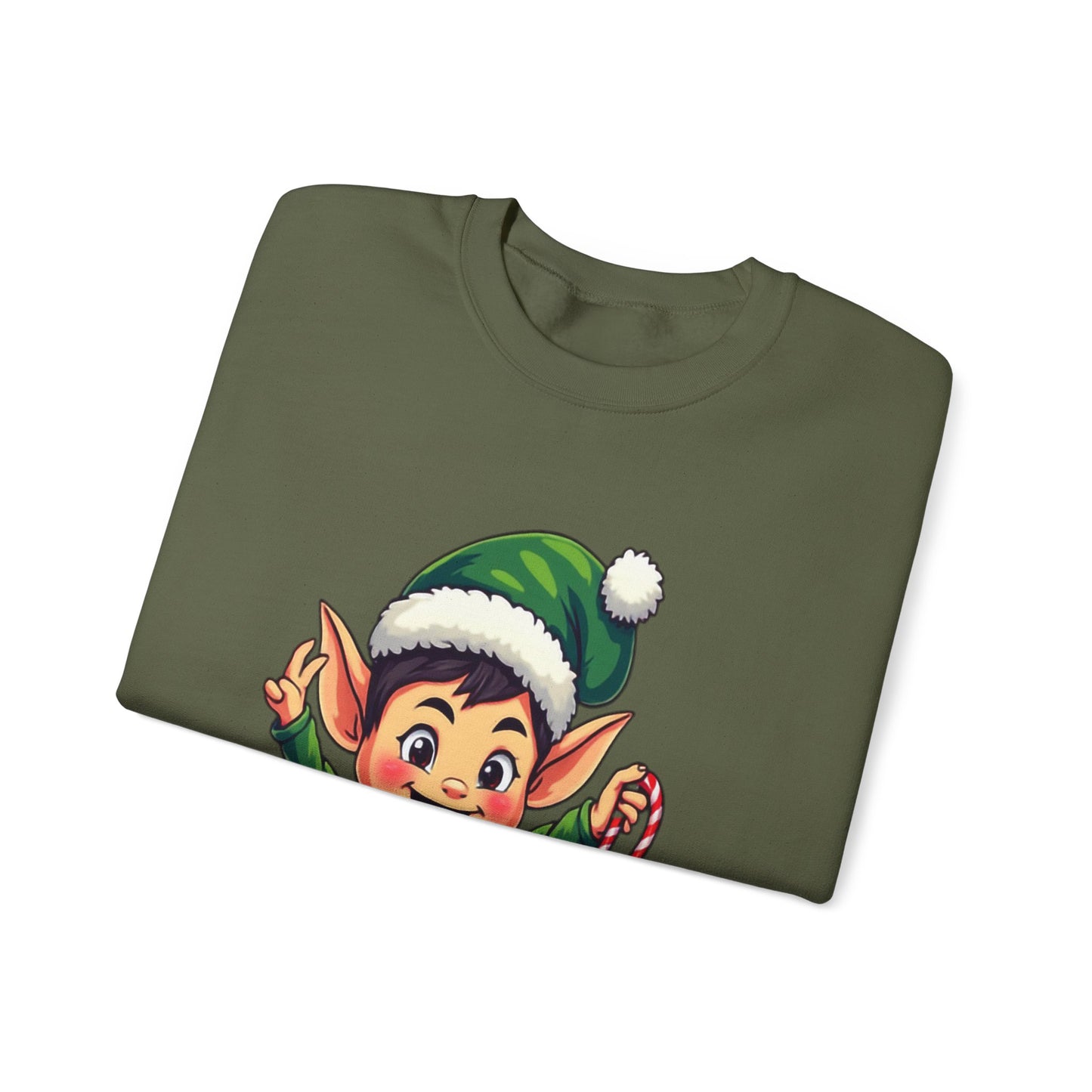 Merry Christmas Elf Crewneck Sweatshirt . Adorable Christmas Elf 3D T-Shirt – Festive Holiday Gift | Merry Christmas All Over Print