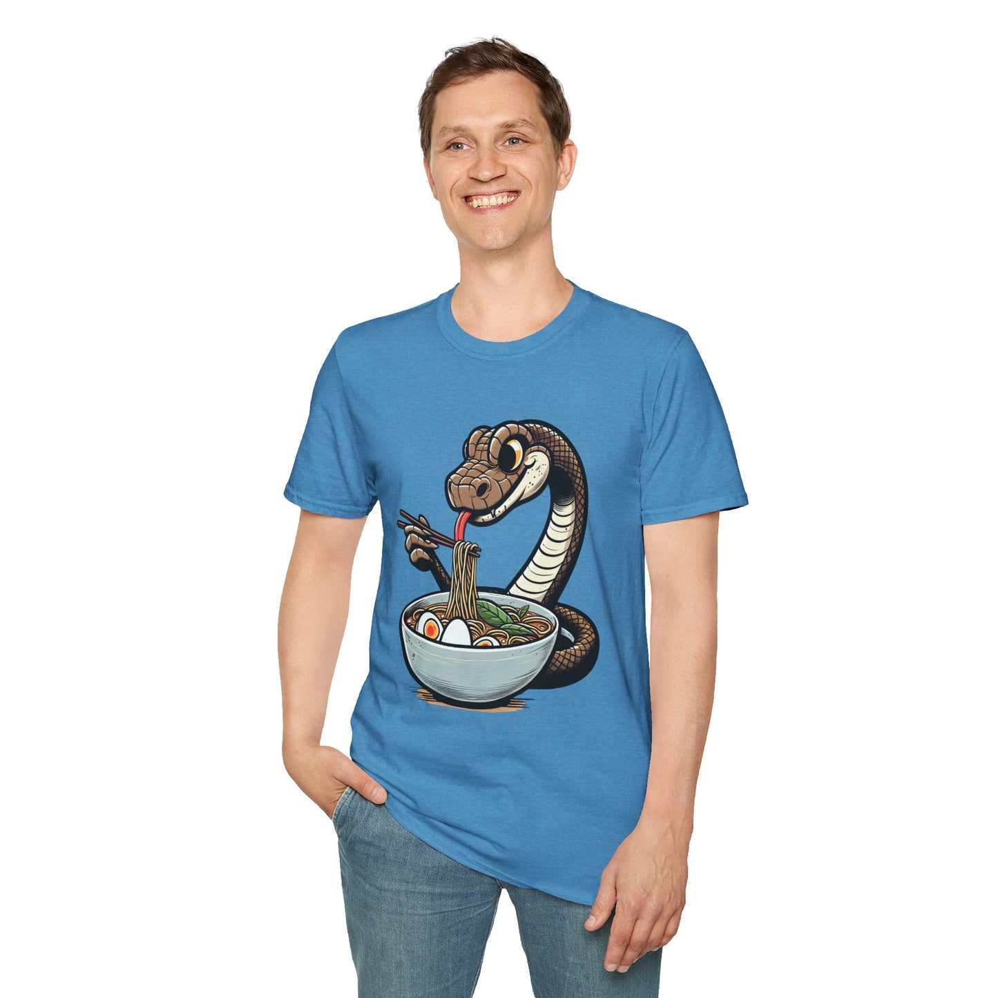 Funny Japanese Anime Snake Eats Ramen King Python T-Shirt