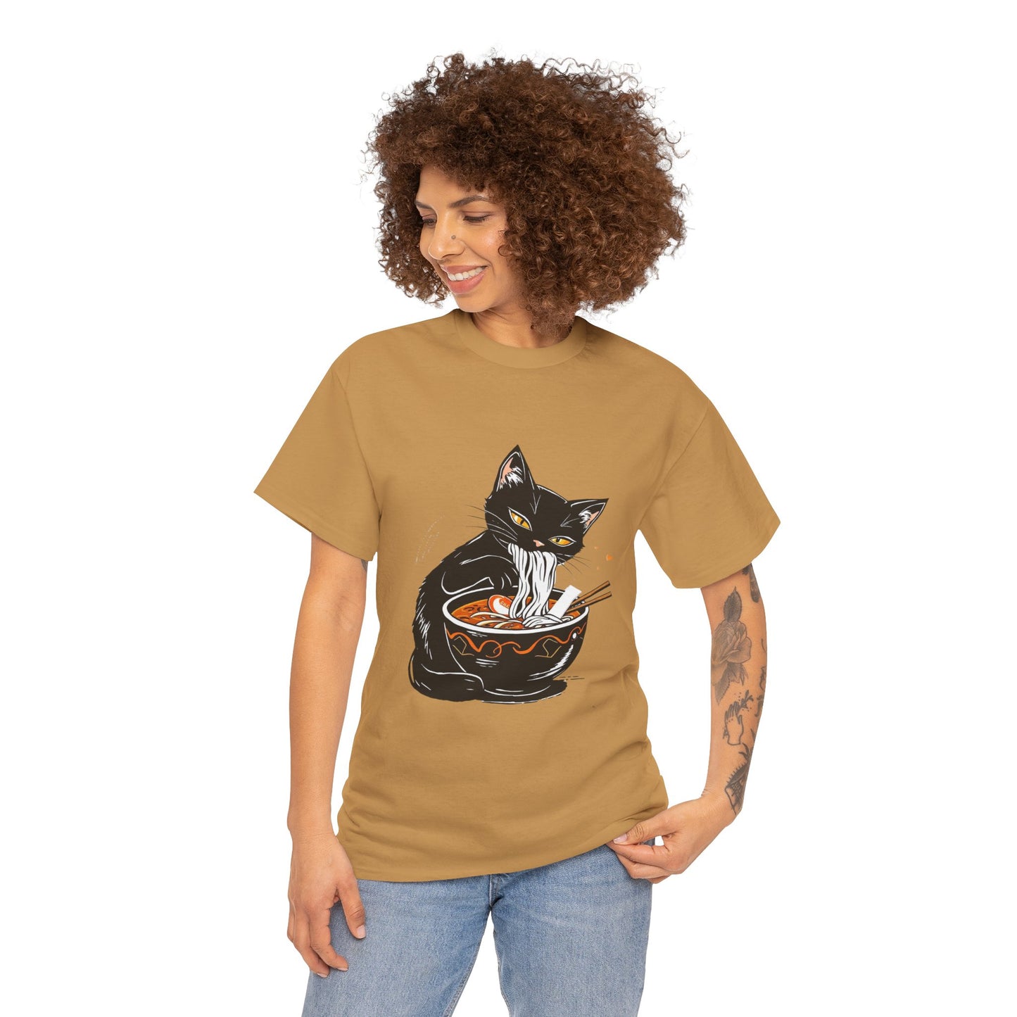 Noodle Cat Shirt, Ramen Cat T-Shirt, Foodie Lover Shirts, Black Cat Noodle T-Shirts, Retro Cat Tees, Cat Lover Sweatshirts, Black Cat Tee