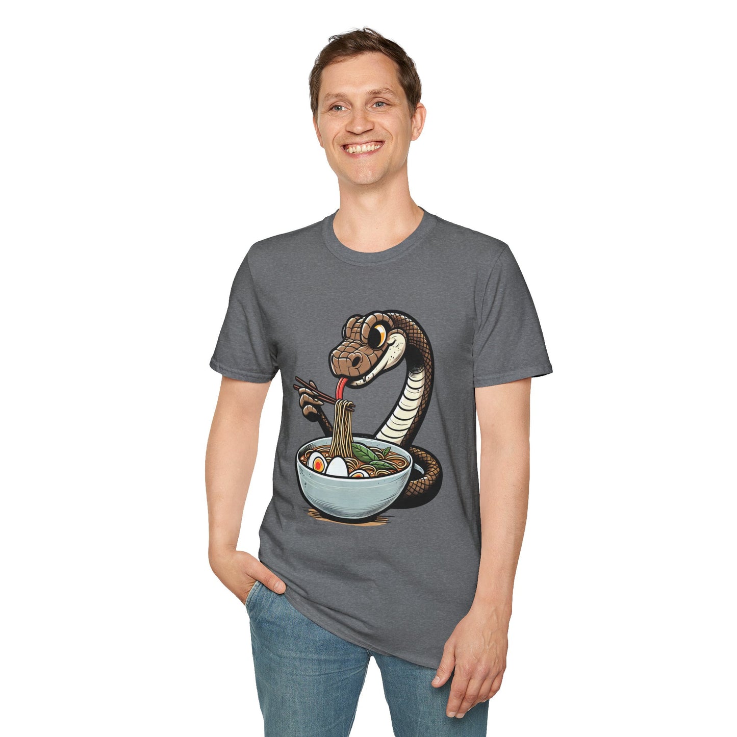 Funny Japanese Anime Snake Eats Ramen King Python T-Shirt