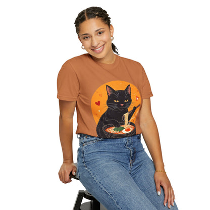 Cute Cat Ramen Lover Unisex T-Shirt | Perfect for Foodies & Cat Lovers Noodle Cat Shirt, Ramen Cat T-Shirt, Foodie Lover Shirts, Black Cat Noodle T-Shirts, Retro Cat Tees, Cat Lover Sweatshirts, Black Cat Tee