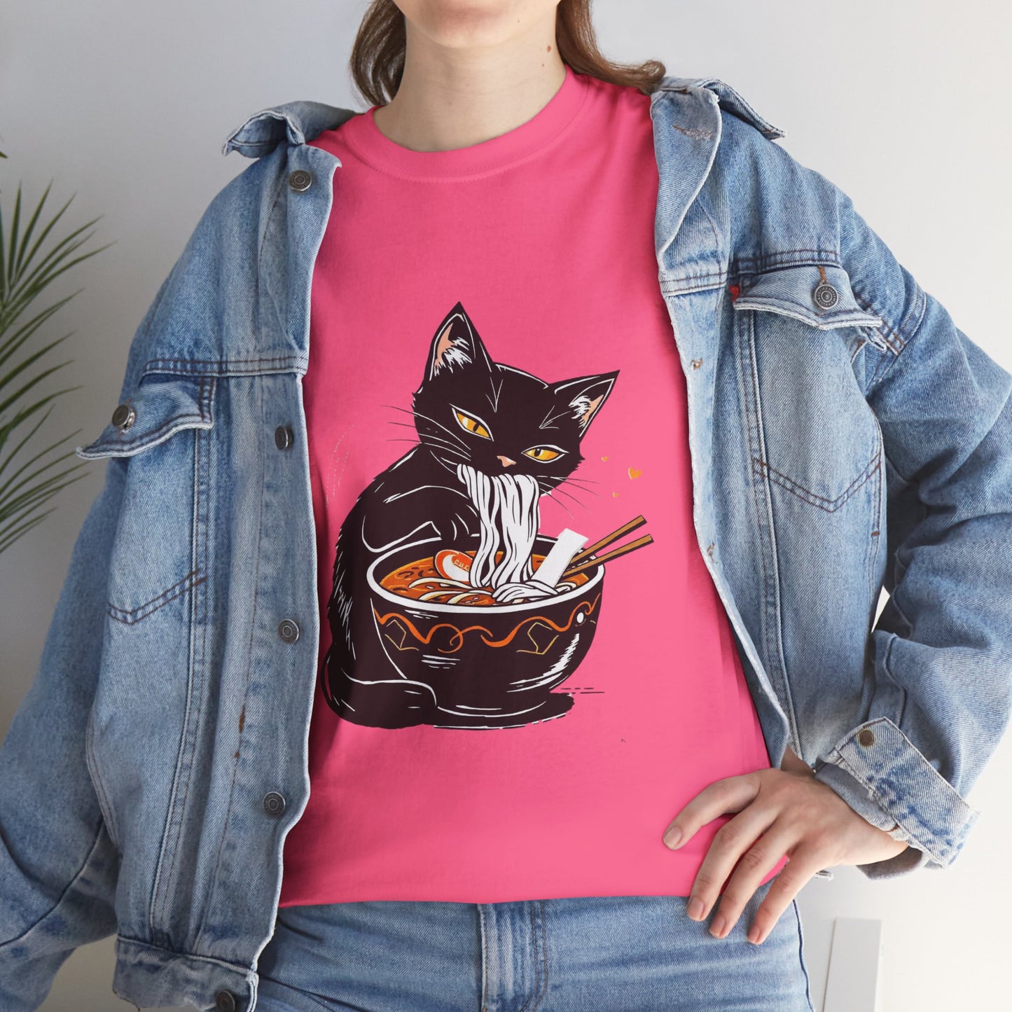 Noodle Cat Shirt, Ramen Cat T-Shirt, Foodie Lover Shirts, Black Cat Noodle T-Shirts, Retro Cat Tees, Cat Lover Sweatshirts, Black Cat Tee