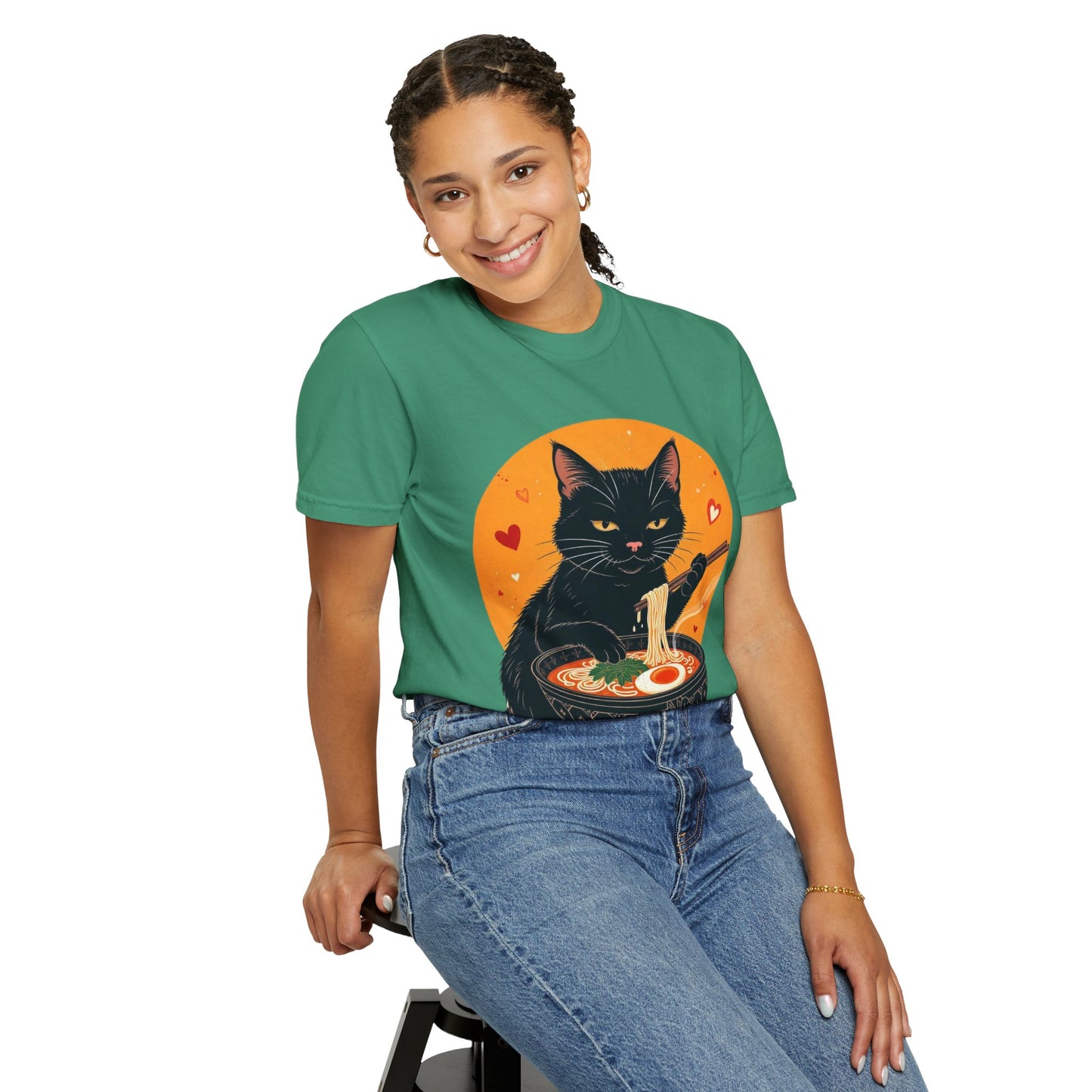 Cute Cat Ramen Lover Unisex T-Shirt | Perfect for Foodies & Cat Lovers Noodle Cat Shirt, Ramen Cat T-Shirt, Foodie Lover Shirts, Black Cat Noodle T-Shirts, Retro Cat Tees, Cat Lover Sweatshirts, Black Cat Tee