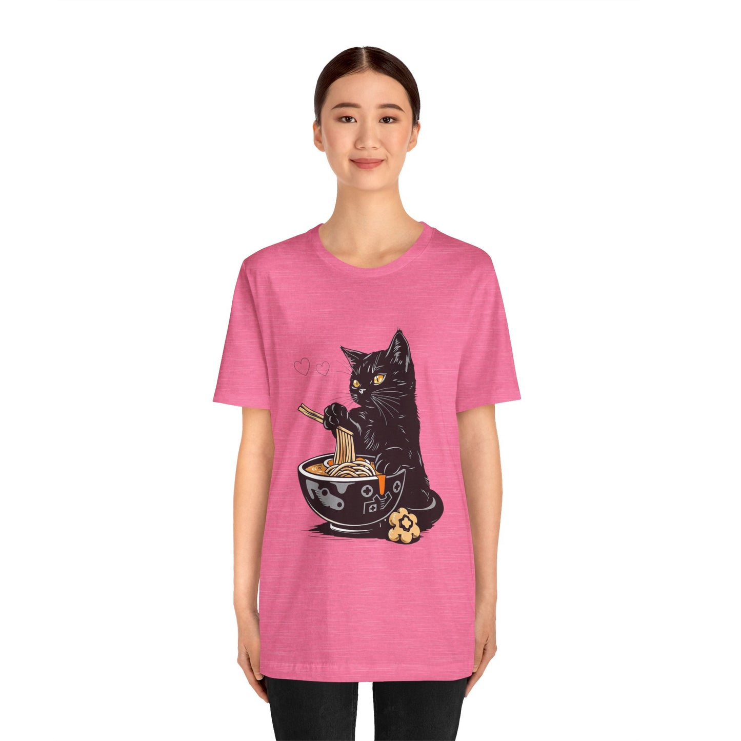 Noodle Cat Shirt, Ramen Cat T-Shirt, Foodie Lover Shirts, Black Cat Noodle T-Shirts, Retro Cat Tees, Cat Lover Sweatshirts, Black Cat Tee