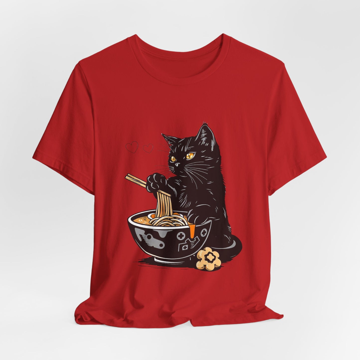 Noodle Cat Shirt, Ramen Cat T-Shirt, Foodie Lover Shirts, Black Cat Noodle T-Shirts, Retro Cat Tees, Cat Lover Sweatshirts, Black Cat Tee