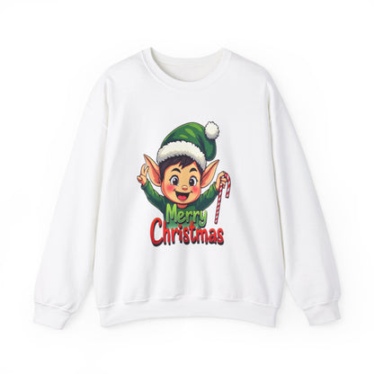 Merry Christmas Elf Crewneck Sweatshirt . Adorable Christmas Elf 3D T-Shirt – Festive Holiday Gift | Merry Christmas All Over Print
