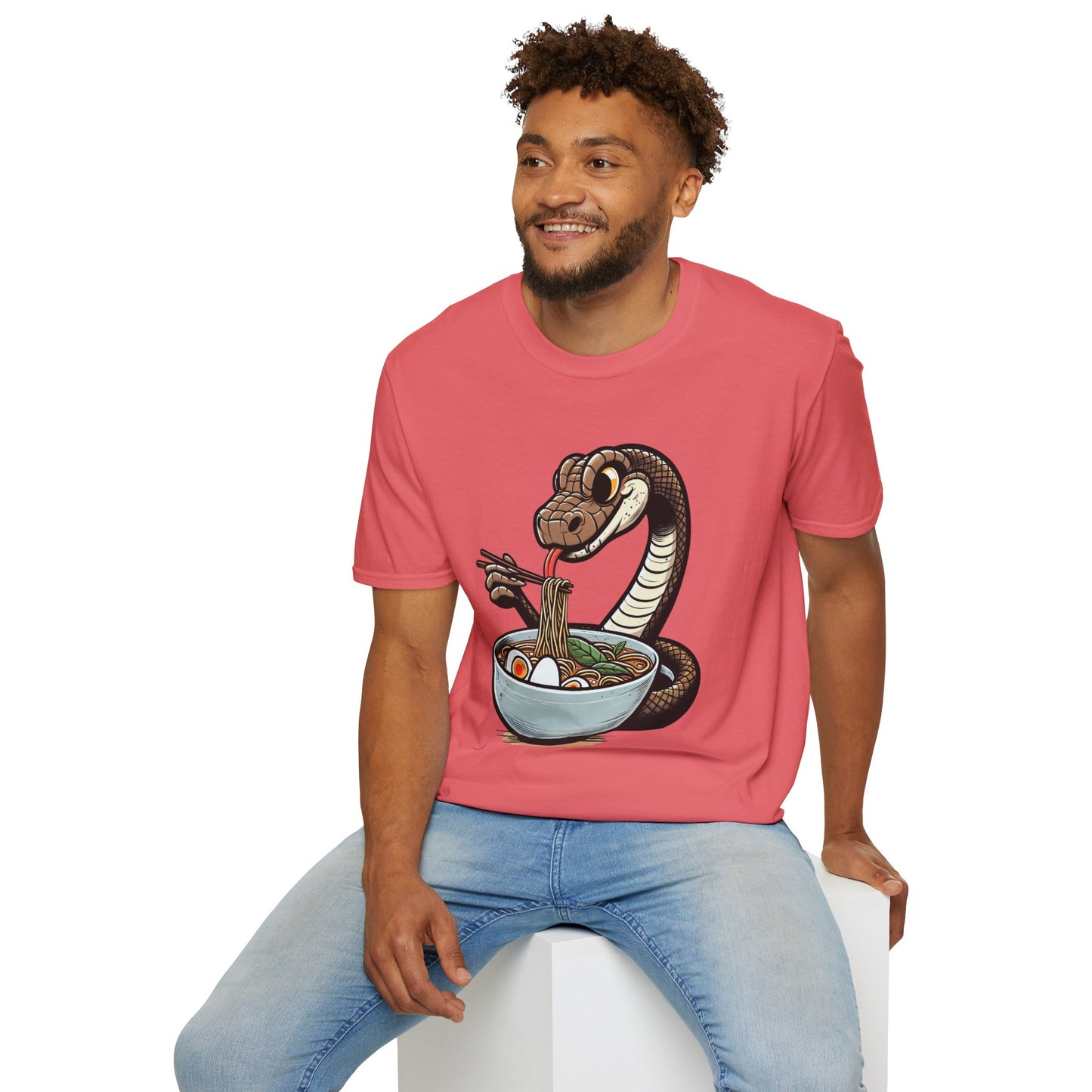 Funny Japanese Anime Snake Eats Ramen King Python T-Shirt