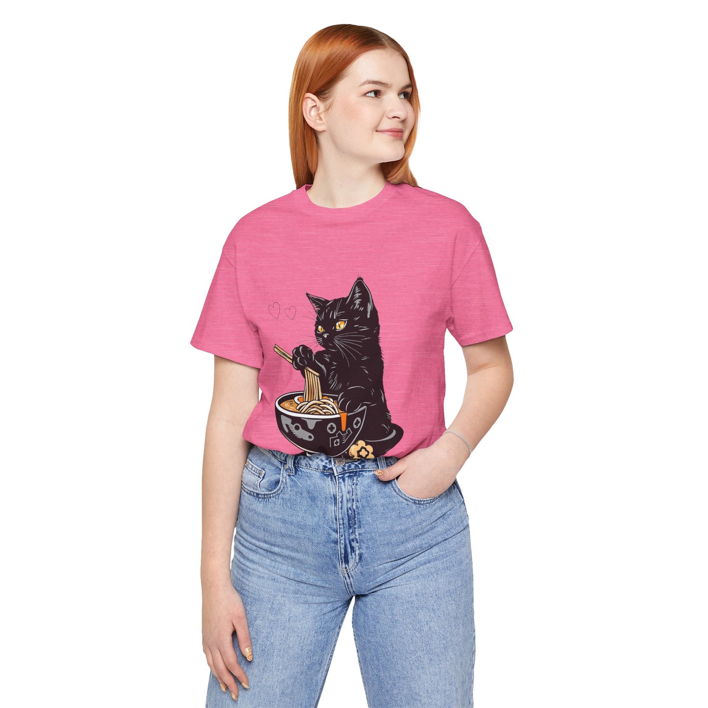 Noodle Cat Shirt, Ramen Cat T-Shirt, Foodie Lover Shirts, Black Cat Noodle T-Shirts, Retro Cat Tees, Cat Lover Sweatshirts, Black Cat Tee