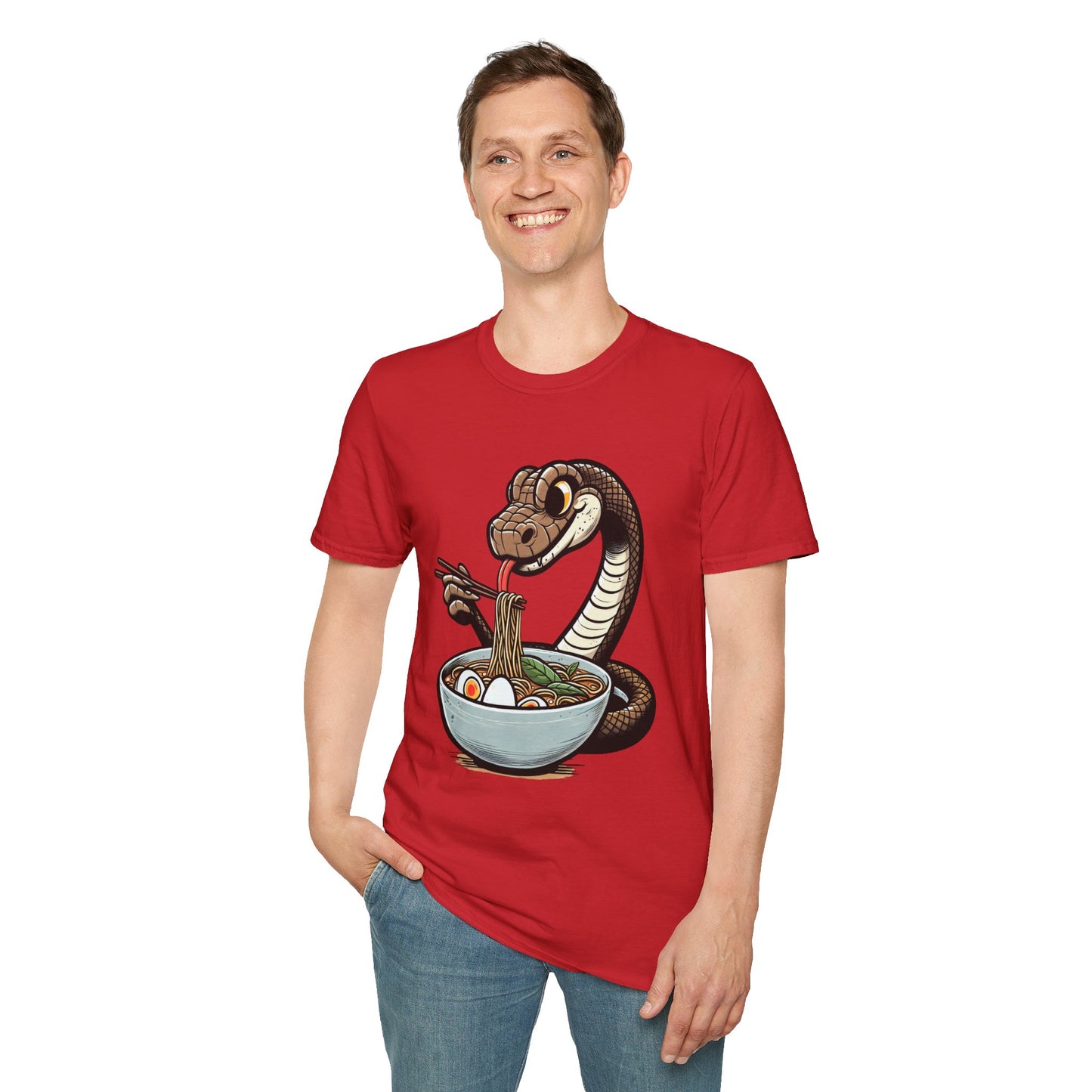 Funny Japanese Anime Snake Eats Ramen King Python T-Shirt