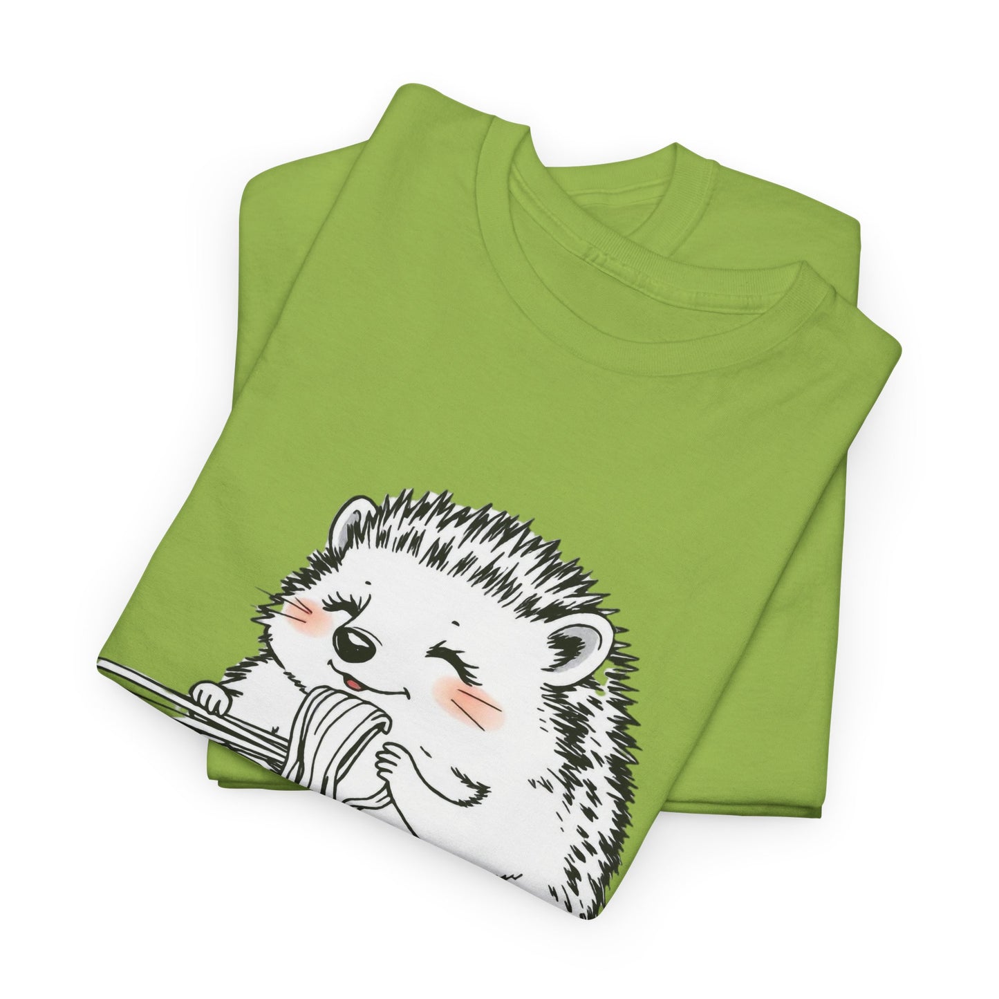 Noodle Hedgehog Shirt, Ramen HedgehogT-Shirt, Foodie Lover Shirts, Black Hedgehog Noodle T-Shirts, Retro HedgehogTees, Hedgehog Lover Sweatshirts, Black Hedgehog Tee Cute Hedgehog Eating Noodles Unisex Heavy Cotton Tee