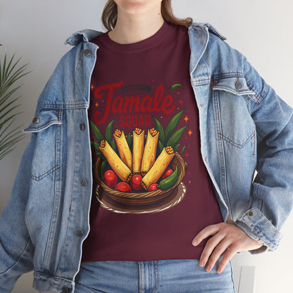 Tamale Squad Unisex Heavy Cotton Tee - Perfect for Food Lovers and Celebrations.