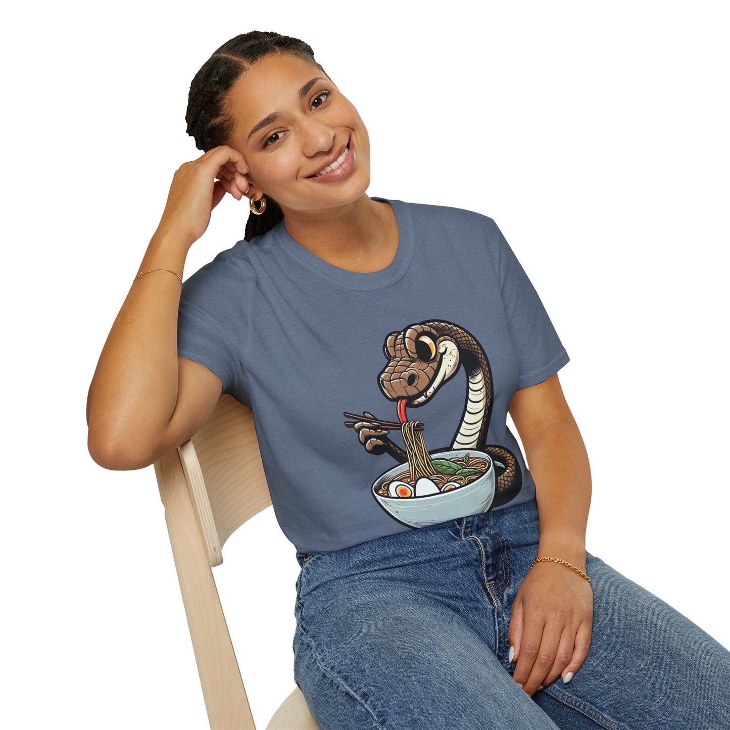 Funny Japanese Anime Snake Eats Ramen King Python T-Shirt
