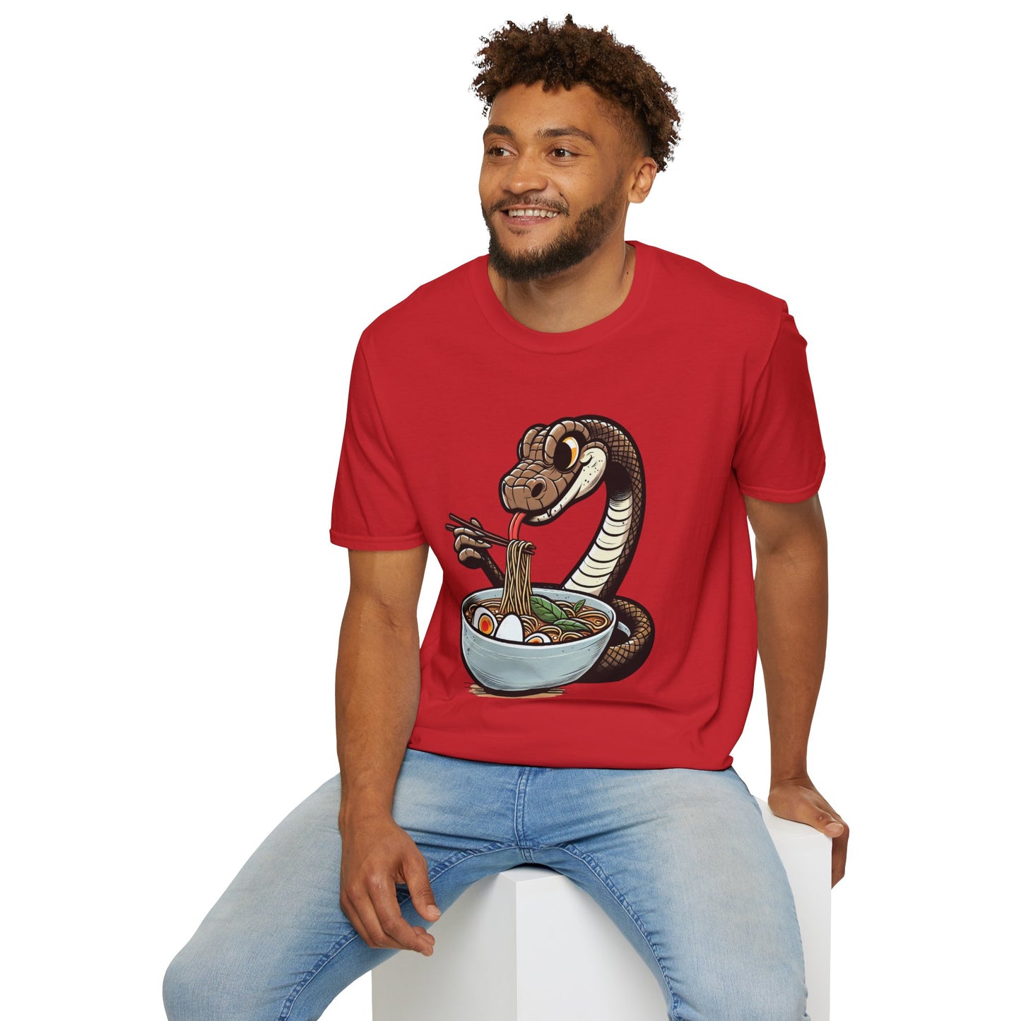 Funny Japanese Anime Snake Eats Ramen King Python T-Shirt