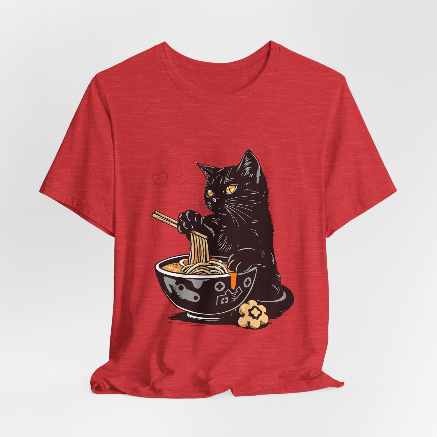 Noodle Cat Shirt, Ramen Cat T-Shirt, Foodie Lover Shirts, Black Cat Noodle T-Shirts, Retro Cat Tees, Cat Lover Sweatshirts, Black Cat Tee