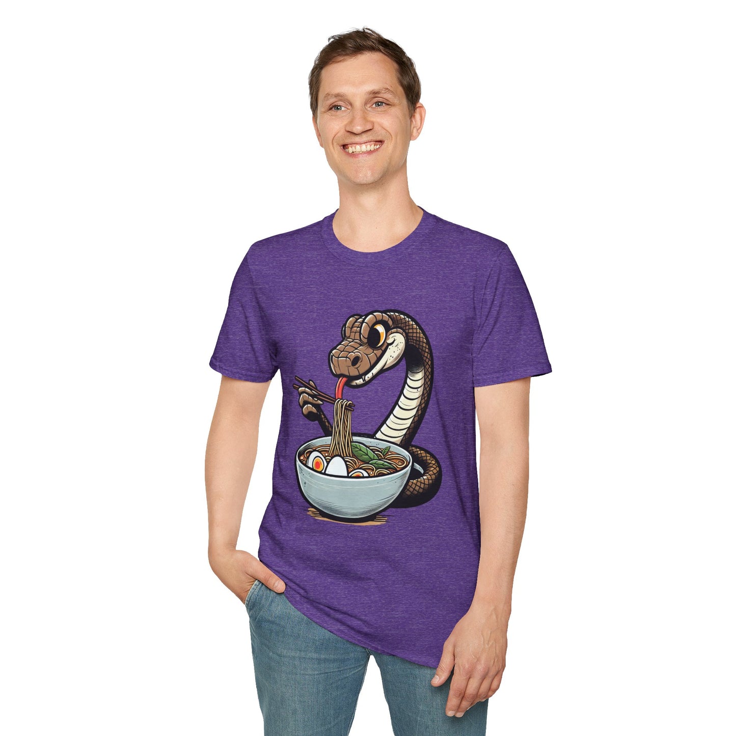 Funny Japanese Anime Snake Eats Ramen King Python T-Shirt