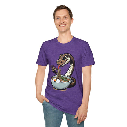 Funny Japanese Anime Snake Eats Ramen King Python T-Shirt