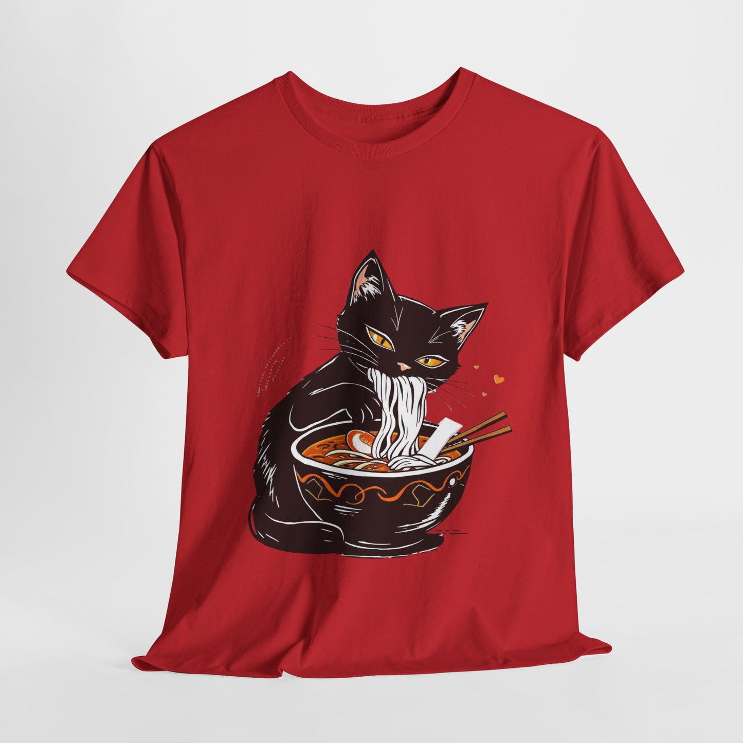 Noodle Cat Shirt, Ramen Cat T-Shirt, Foodie Lover Shirts, Black Cat Noodle T-Shirts, Retro Cat Tees, Cat Lover Sweatshirts, Black Cat Tee