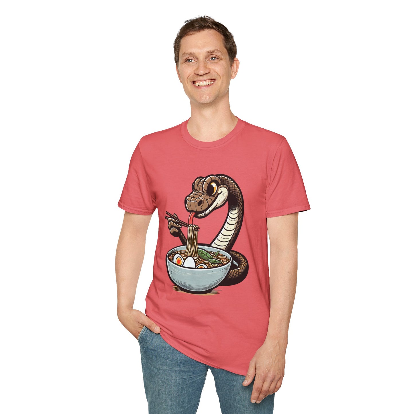 Funny Japanese Anime Snake Eats Ramen King Python T-Shirt