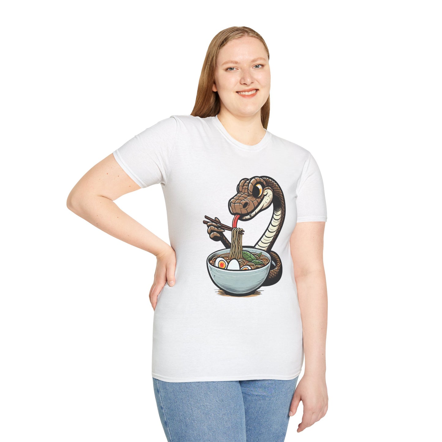 Funny Japanese Anime Snake Eats Ramen King Python T-Shirt
