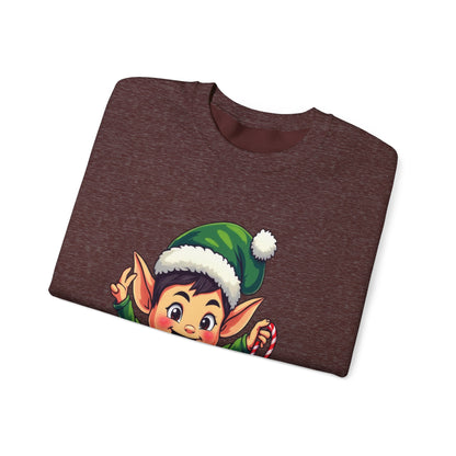 Merry Christmas Elf Crewneck Sweatshirt . Adorable Christmas Elf 3D T-Shirt – Festive Holiday Gift | Merry Christmas All Over Print