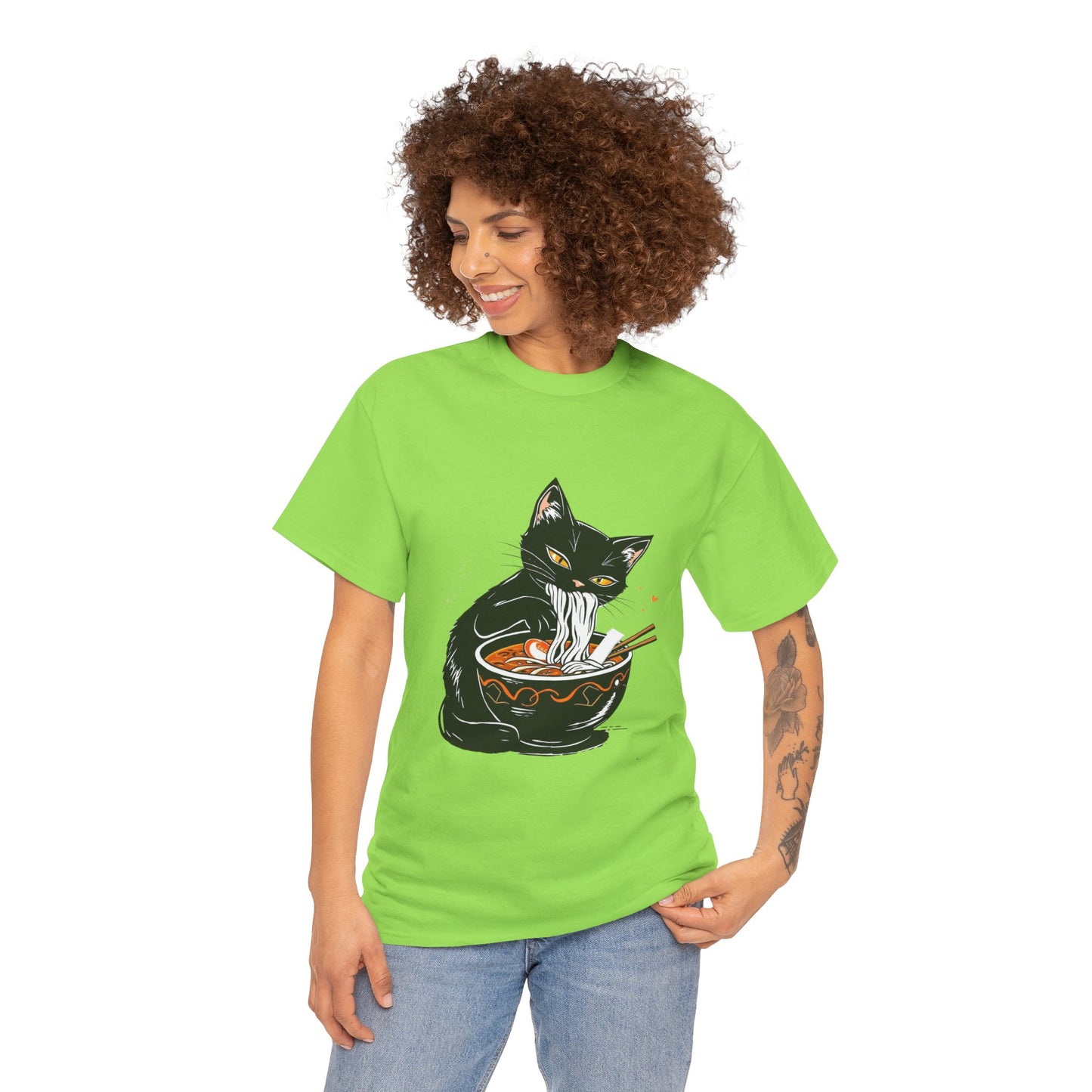 Noodle Cat Shirt, Ramen Cat T-Shirt, Foodie Lover Shirts, Black Cat Noodle T-Shirts, Retro Cat Tees, Cat Lover Sweatshirts, Black Cat Tee