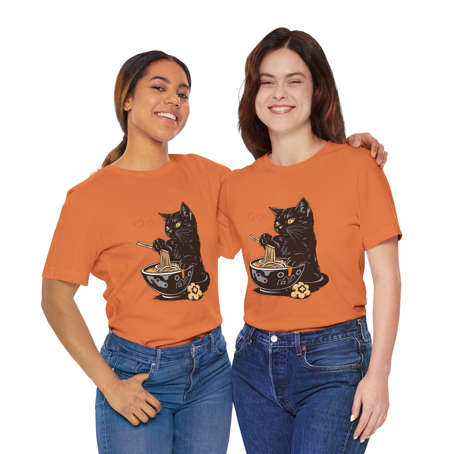 Noodle Cat Shirt, Ramen Cat T-Shirt, Foodie Lover Shirts, Black Cat Noodle T-Shirts, Retro Cat Tees, Cat Lover Sweatshirts, Black Cat Tee