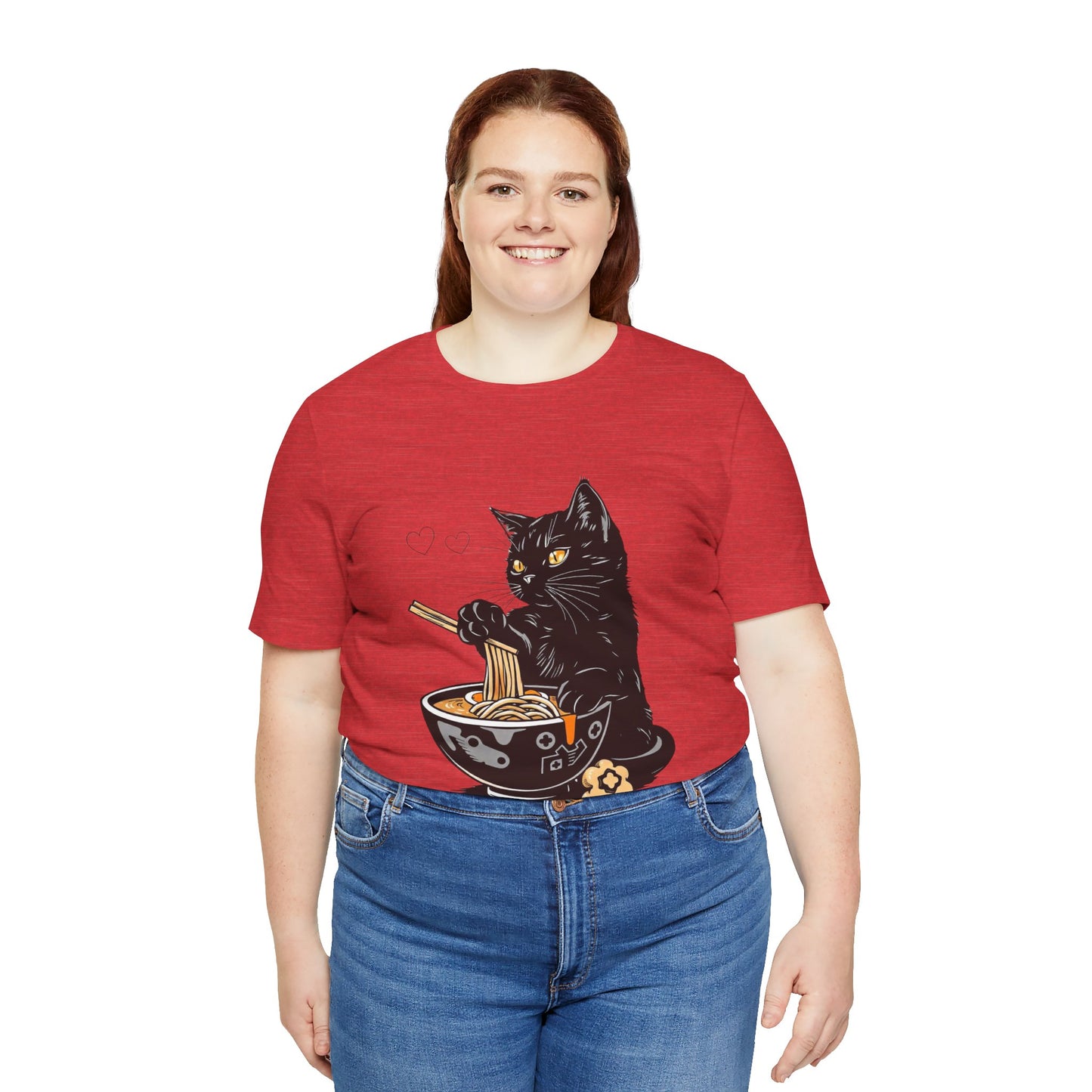 Noodle Cat Shirt, Ramen Cat T-Shirt, Foodie Lover Shirts, Black Cat Noodle T-Shirts, Retro Cat Tees, Cat Lover Sweatshirts, Black Cat Tee