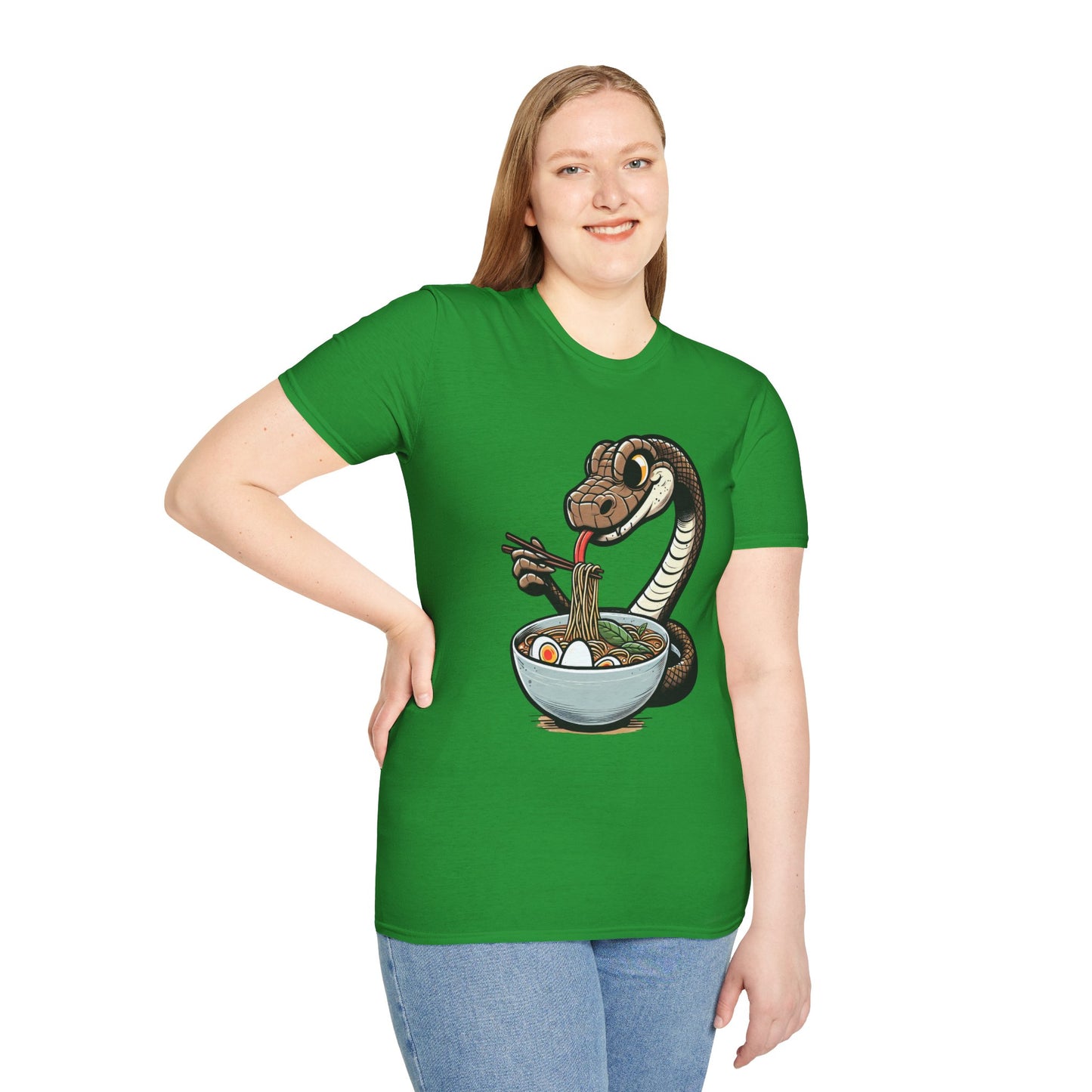 Funny Japanese Anime Snake Eats Ramen King Python T-Shirt