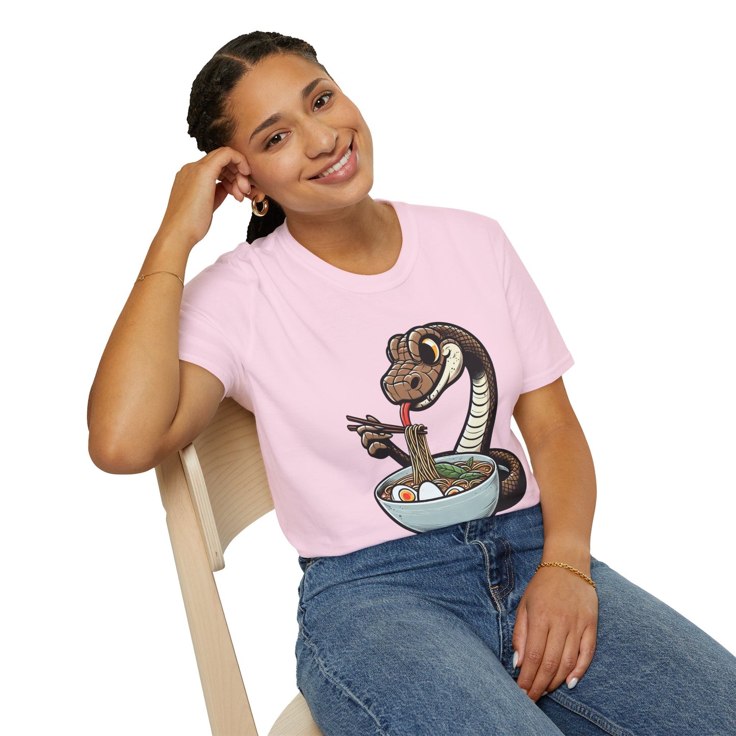 Funny Japanese Anime Snake Eats Ramen King Python T-Shirt
