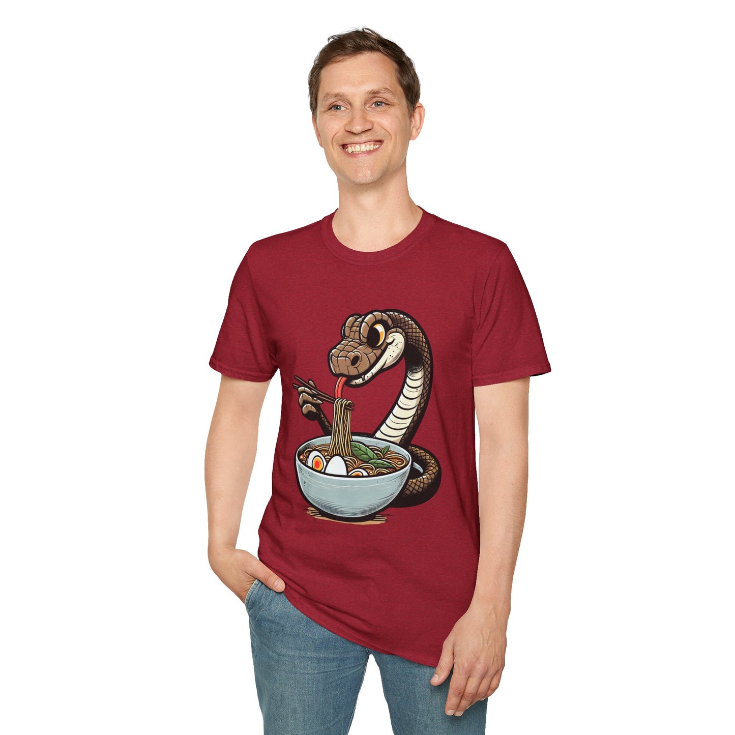 Funny Japanese Anime Snake Eats Ramen King Python T-Shirt