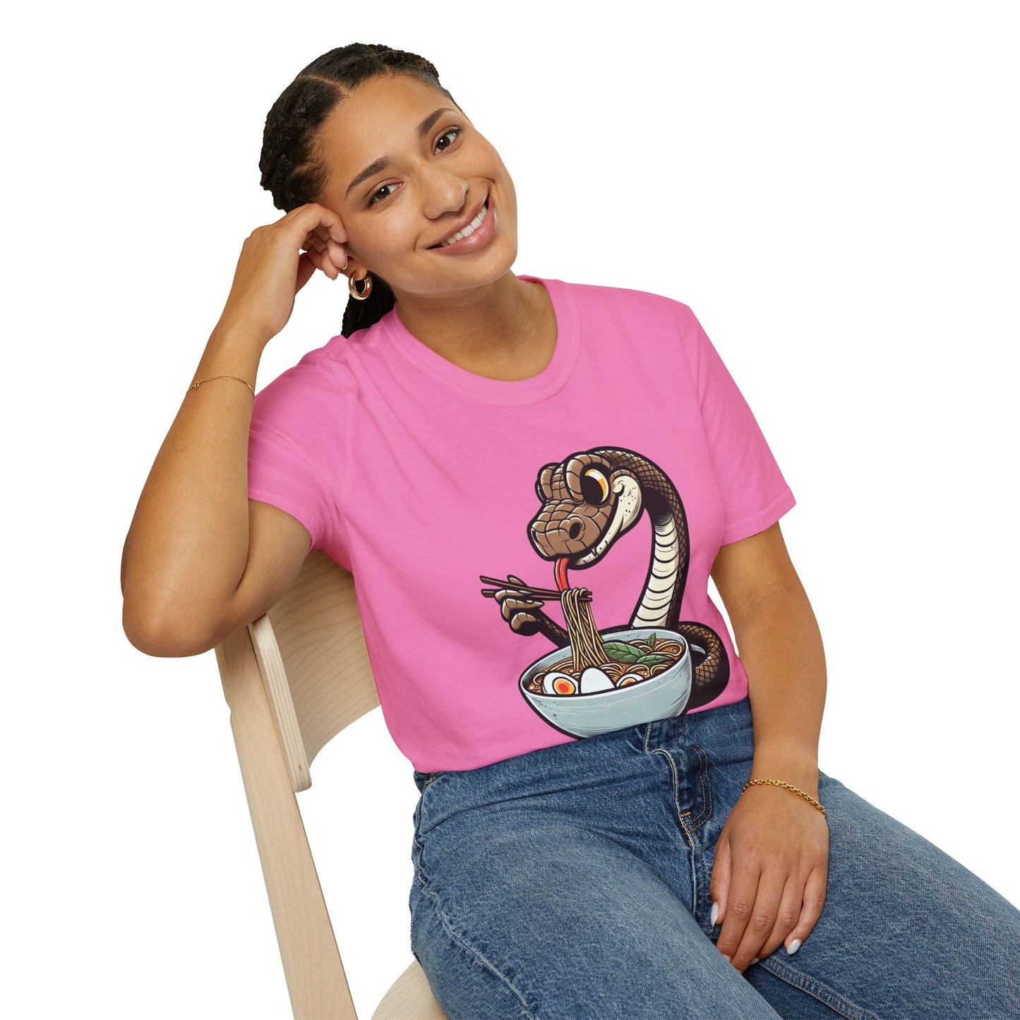 Funny Japanese Anime Snake Eats Ramen King Python T-Shirt