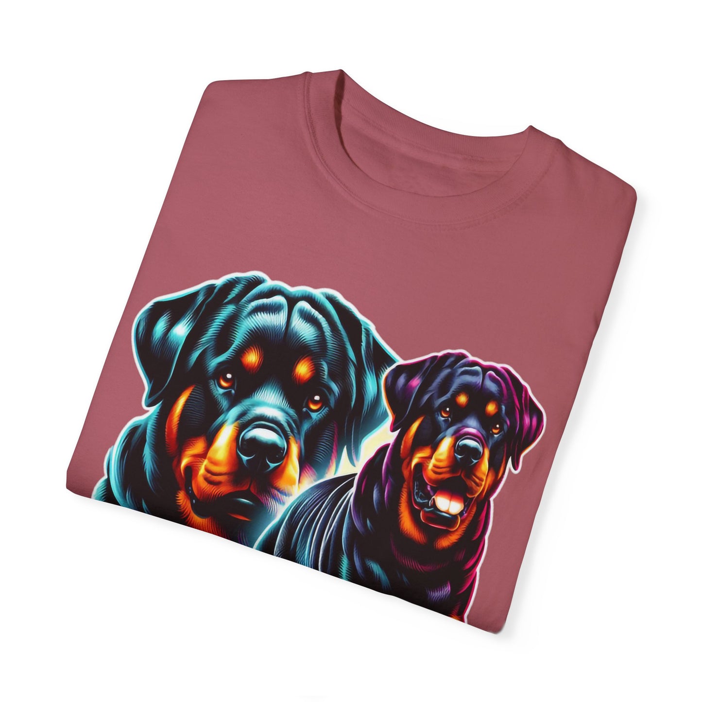 Vibrant Rottweiler Duo Unisex T-Shirt . Rottweiler Lover 3D T-Shirt – Mother’s Day Gift | All Over Print, Best Price
