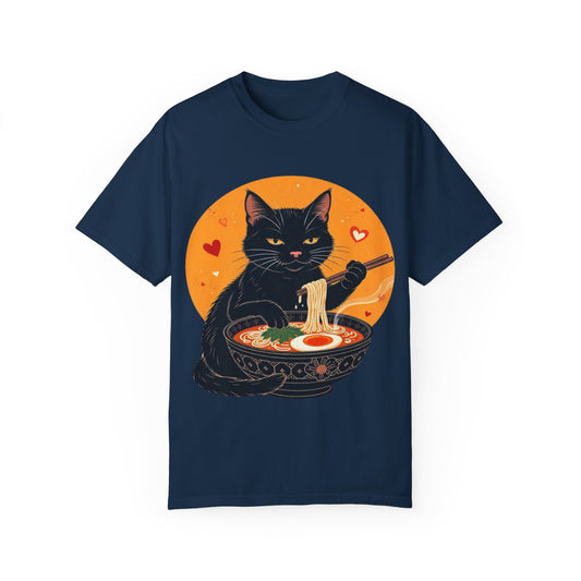 Cute Cat Ramen Lover Unisex T-Shirt | Perfect for Foodies & Cat Lovers Noodle Cat Shirt, Ramen Cat T-Shirt, Foodie Lover Shirts, Black Cat Noodle T-Shirts, Retro Cat Tees, Cat Lover Sweatshirts, Black Cat Tee