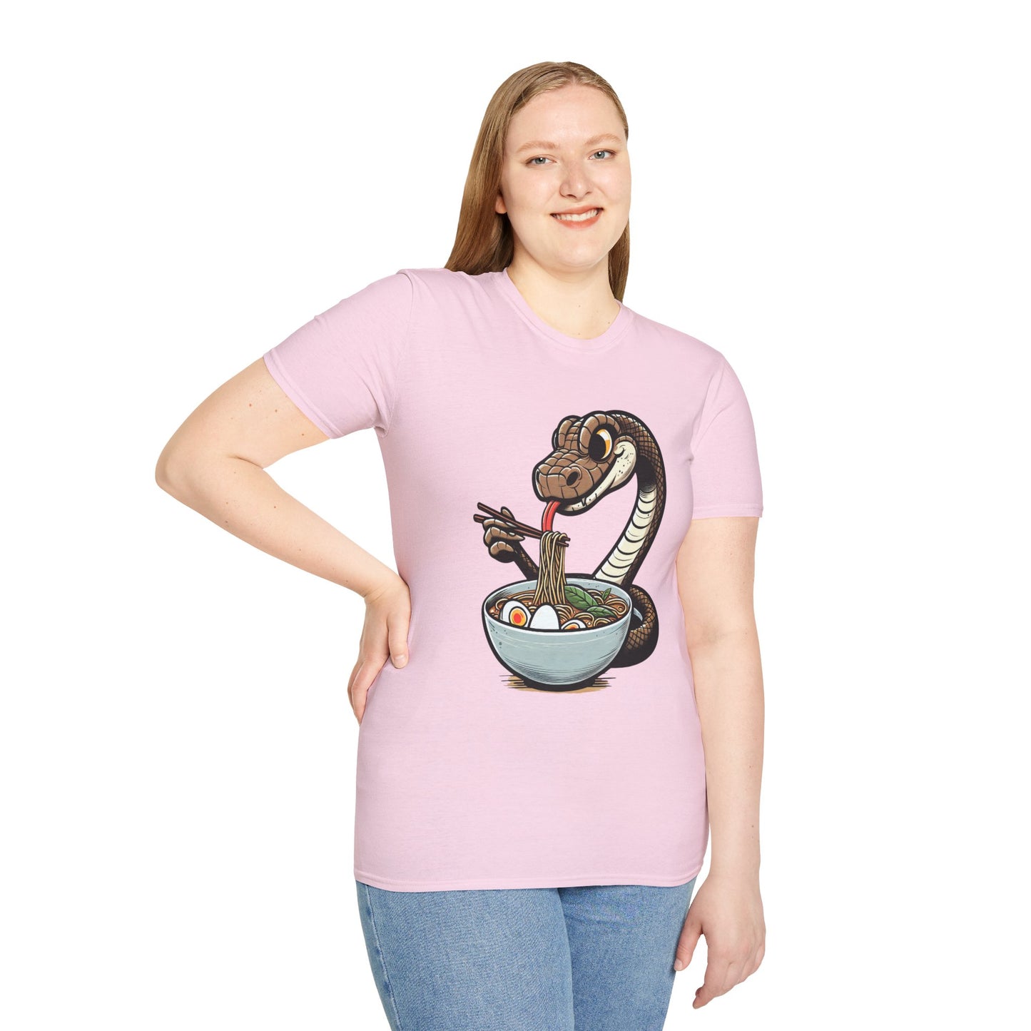 Funny Japanese Anime Snake Eats Ramen King Python T-Shirt