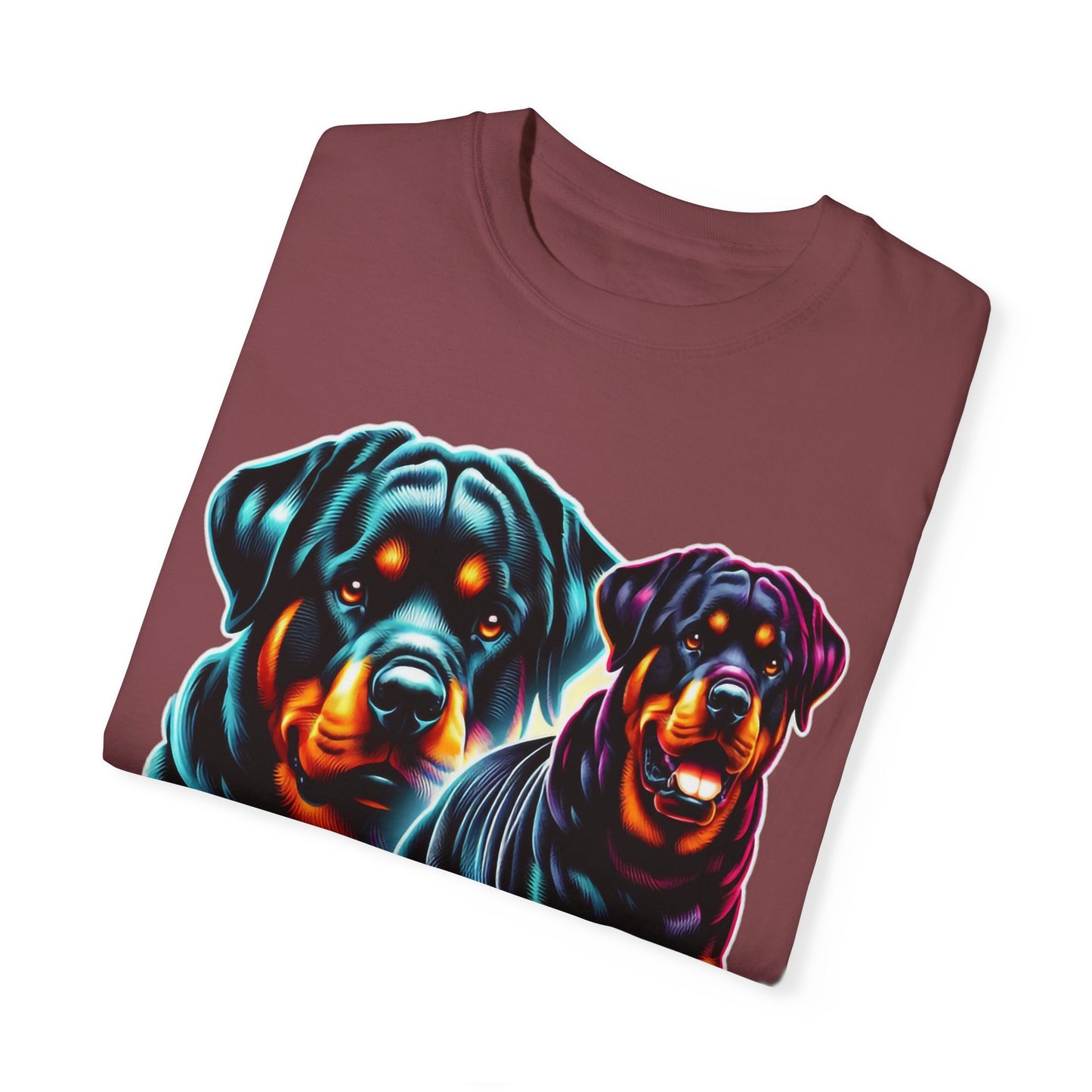 Vibrant Rottweiler Duo Unisex T-Shirt . Rottweiler Lover 3D T-Shirt – Mother’s Day Gift | All Over Print, Best Price
