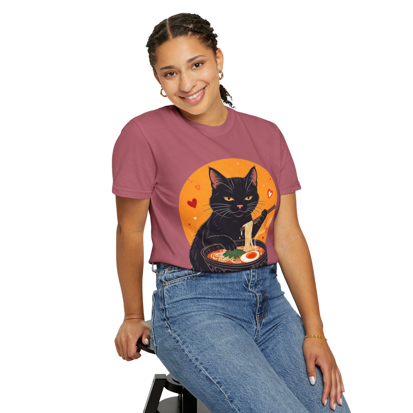 Cute Cat Ramen Lover Unisex T-Shirt | Perfect for Foodies & Cat Lovers Noodle Cat Shirt, Ramen Cat T-Shirt, Foodie Lover Shirts, Black Cat Noodle T-Shirts, Retro Cat Tees, Cat Lover Sweatshirts, Black Cat Tee