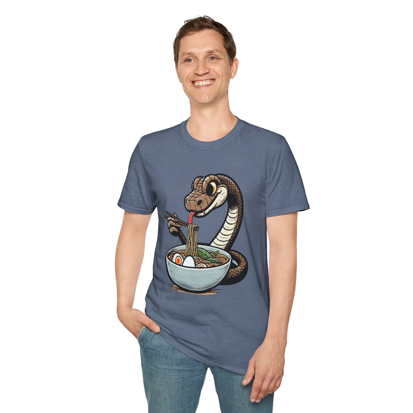 Funny Japanese Anime Snake Eats Ramen King Python T-Shirt