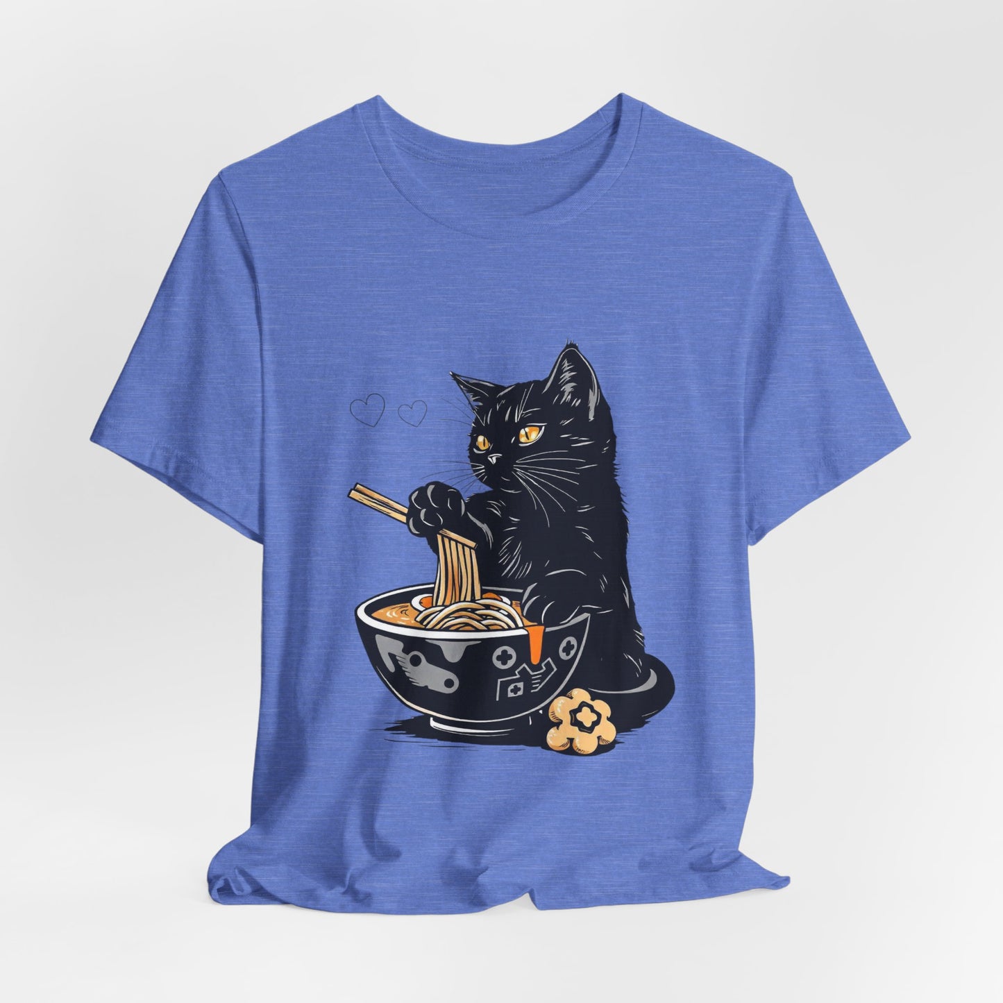 Noodle Cat Shirt, Ramen Cat T-Shirt, Foodie Lover Shirts, Black Cat Noodle T-Shirts, Retro Cat Tees, Cat Lover Sweatshirts, Black Cat Tee