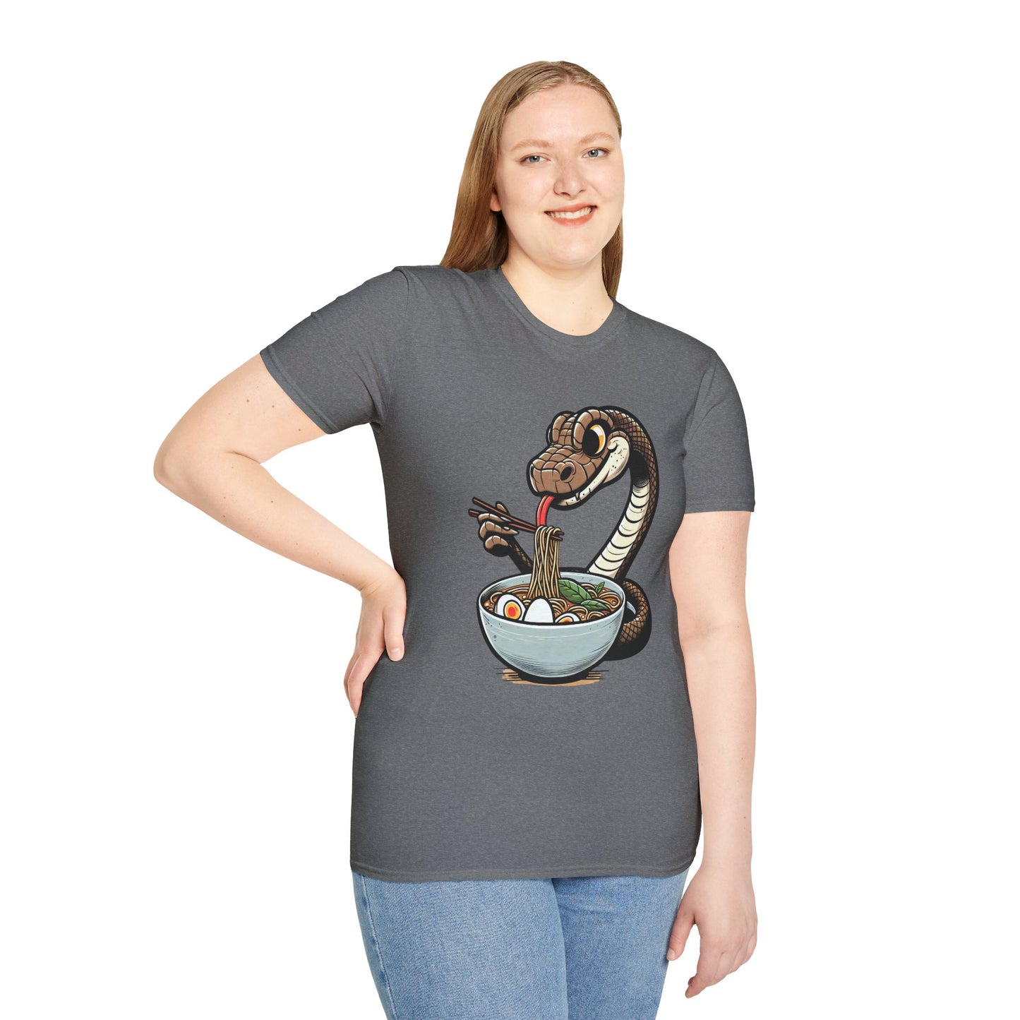 Funny Japanese Anime Snake Eats Ramen King Python T-Shirt
