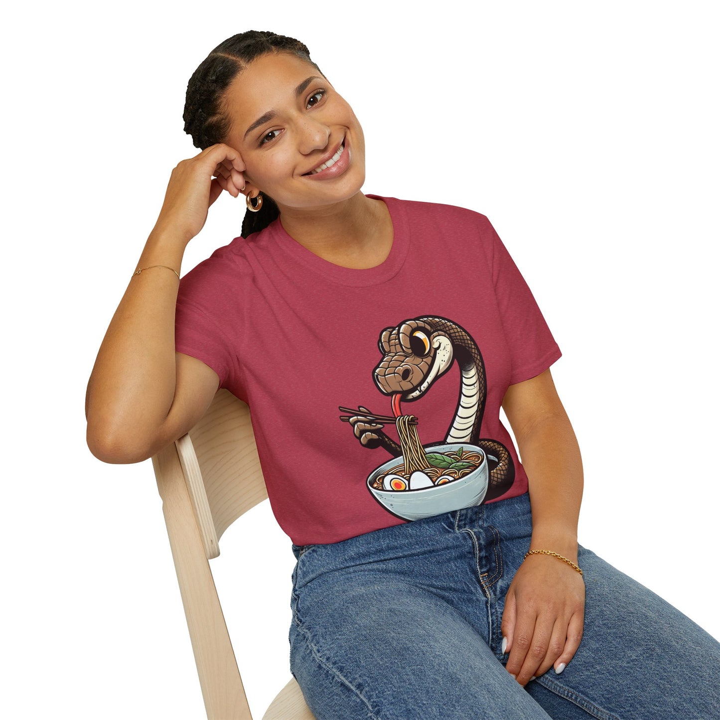 Funny Japanese Anime Snake Eats Ramen King Python T-Shirt