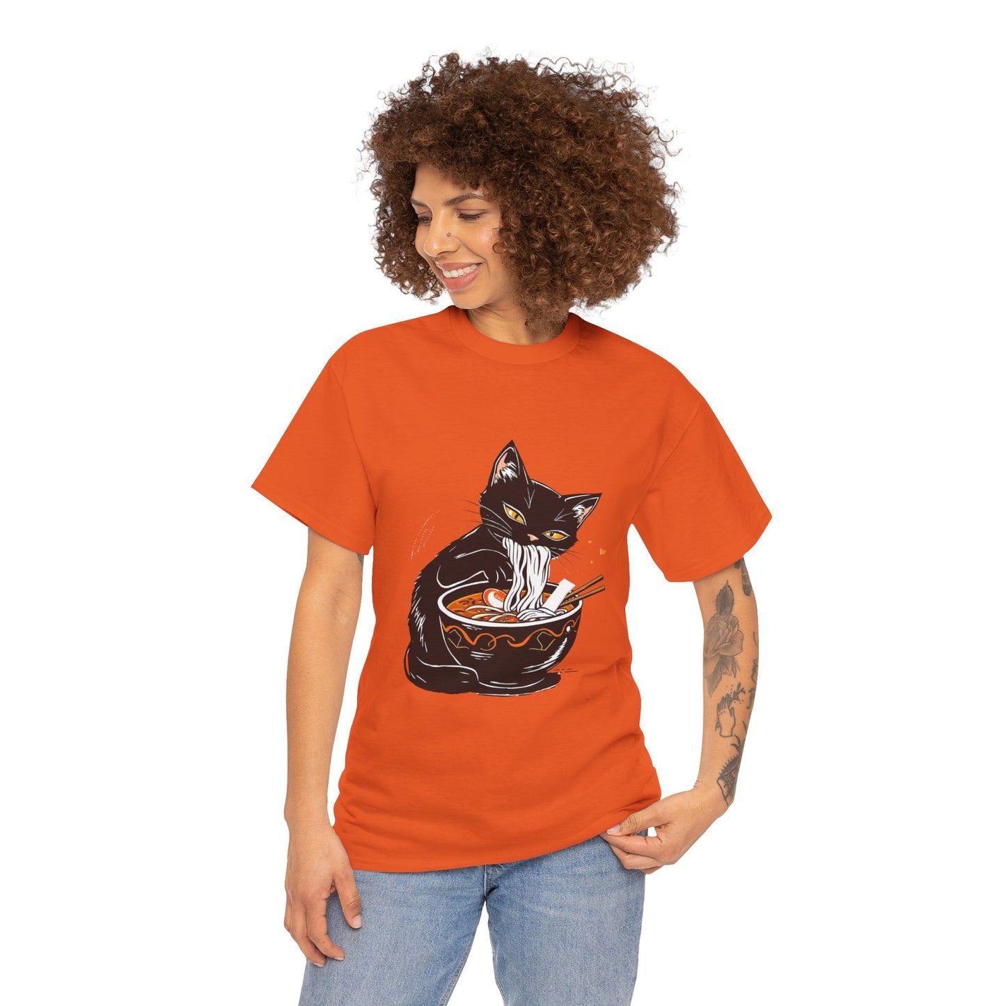 Noodle Cat Shirt, Ramen Cat T-Shirt, Foodie Lover Shirts, Black Cat Noodle T-Shirts, Retro Cat Tees, Cat Lover Sweatshirts, Black Cat Tee