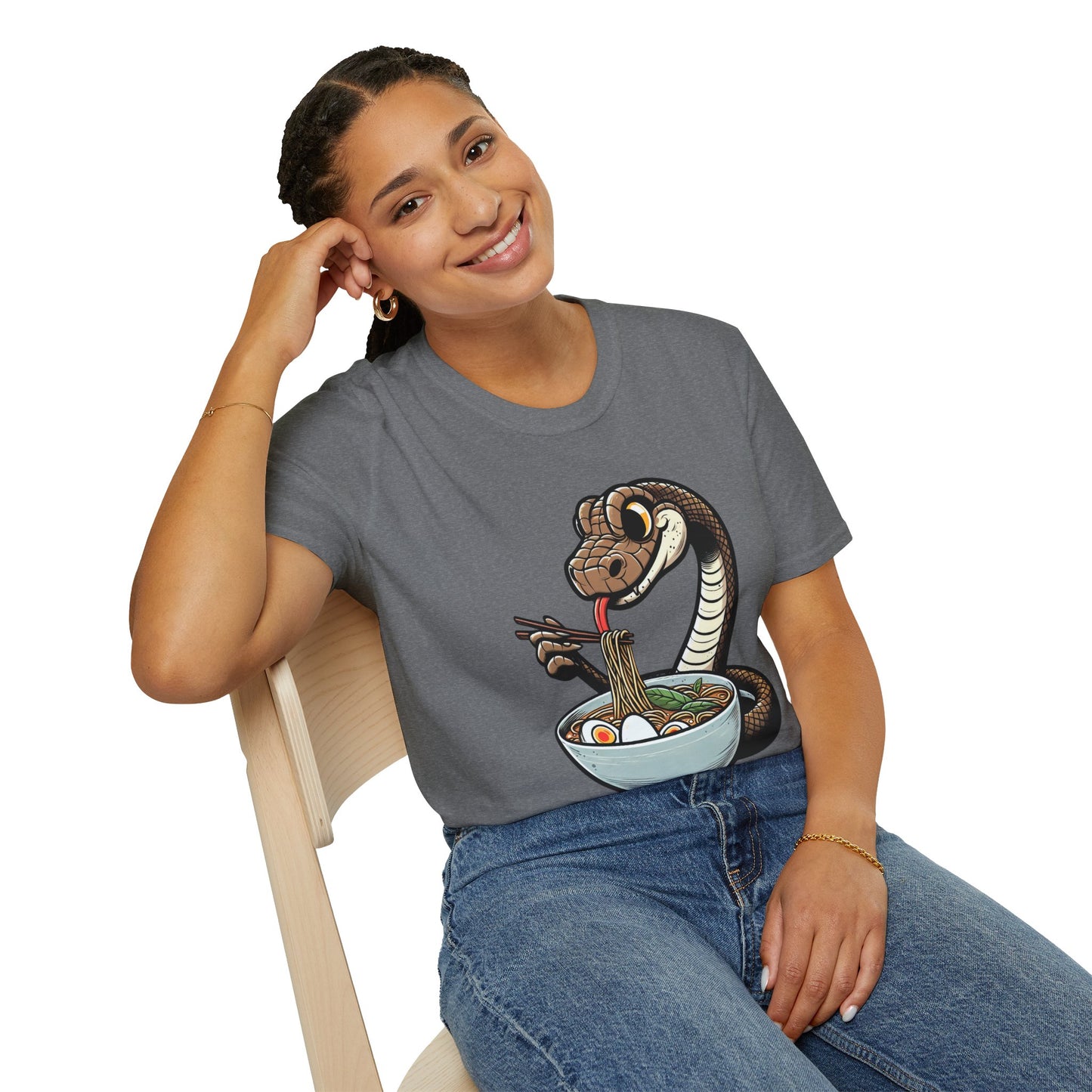 Funny Japanese Anime Snake Eats Ramen King Python T-Shirt