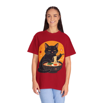 Cute Cat Ramen Lover Unisex T-Shirt | Perfect for Foodies & Cat Lovers Noodle Cat Shirt, Ramen Cat T-Shirt, Foodie Lover Shirts, Black Cat Noodle T-Shirts, Retro Cat Tees, Cat Lover Sweatshirts, Black Cat Tee