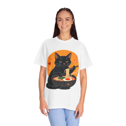 Cute Cat Ramen Lover Unisex T-Shirt | Perfect for Foodies & Cat Lovers Noodle Cat Shirt, Ramen Cat T-Shirt, Foodie Lover Shirts, Black Cat Noodle T-Shirts, Retro Cat Tees, Cat Lover Sweatshirts, Black Cat Tee