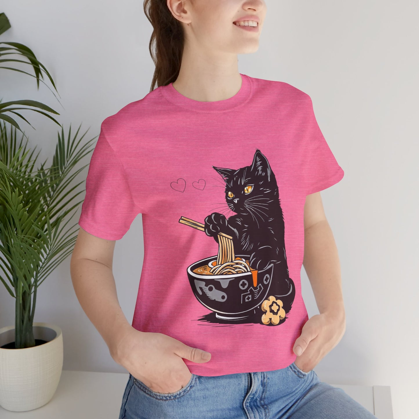 Noodle Cat Shirt, Ramen Cat T-Shirt, Foodie Lover Shirts, Black Cat Noodle T-Shirts, Retro Cat Tees, Cat Lover Sweatshirts, Black Cat Tee