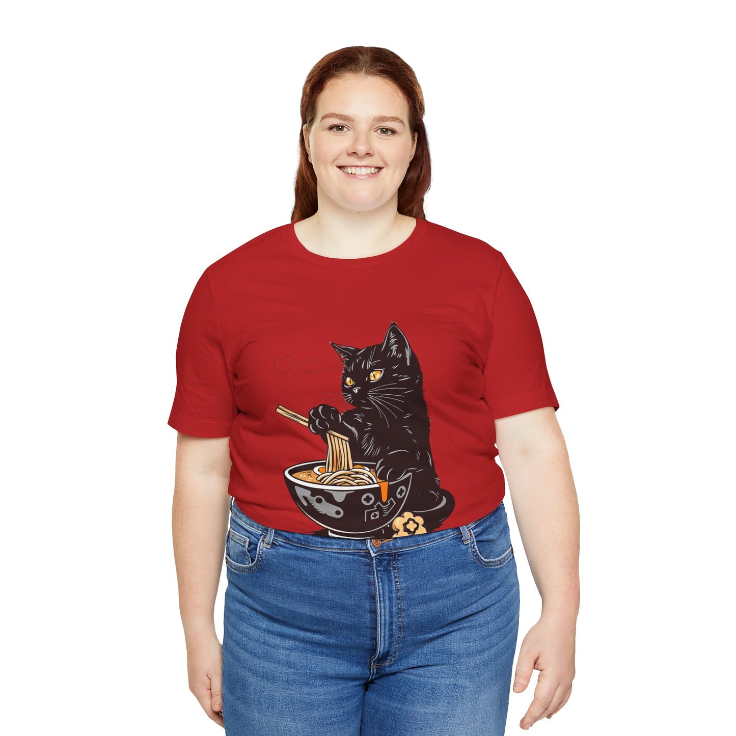 Noodle Cat Shirt, Ramen Cat T-Shirt, Foodie Lover Shirts, Black Cat Noodle T-Shirts, Retro Cat Tees, Cat Lover Sweatshirts, Black Cat Tee